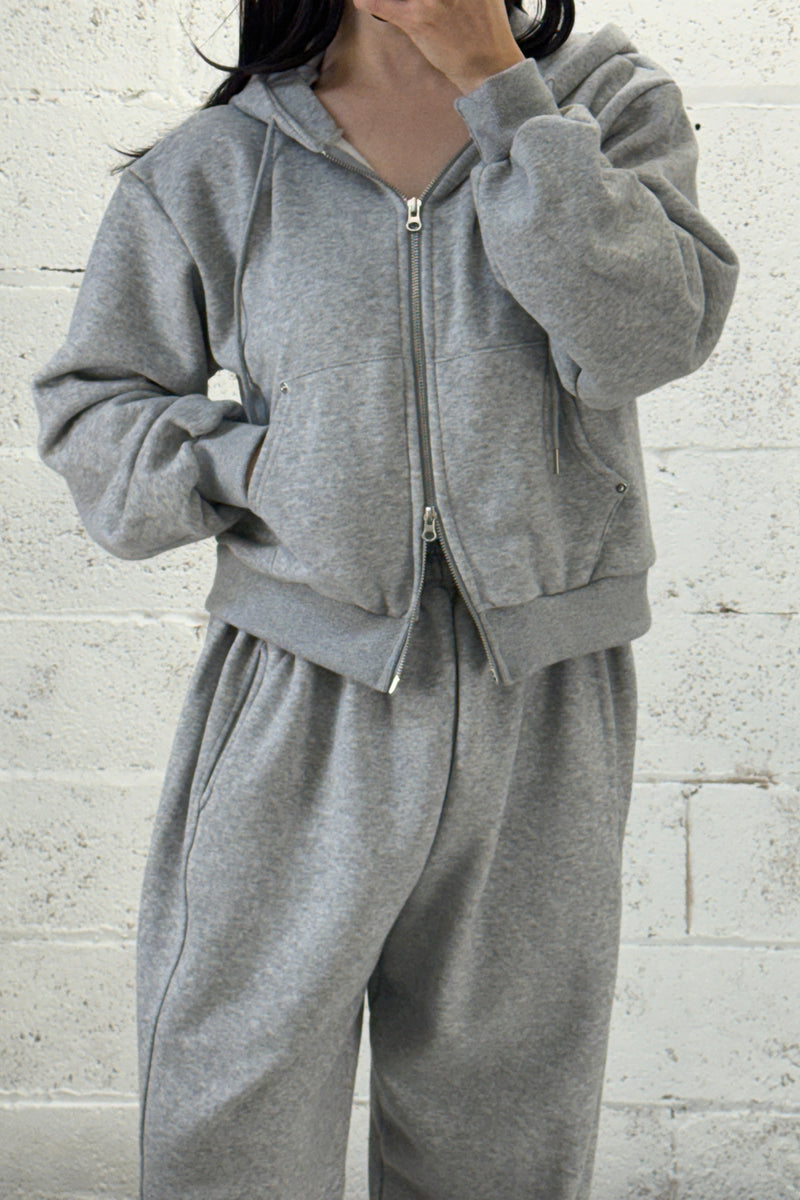 Fleeced Zip Up Rivet Hoodie – Sunique