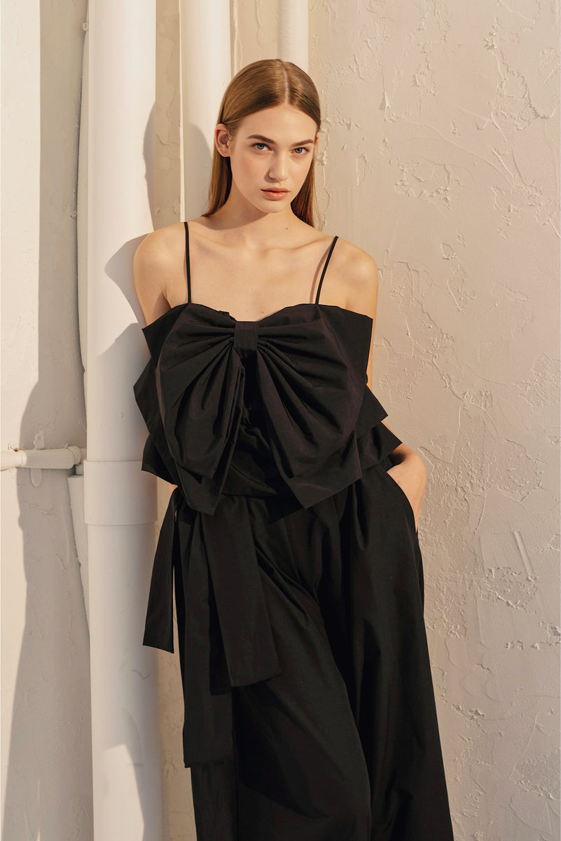 新品 マノフ MANOF DEEP SLIT RIBBON TOPS Mermer Big Bow Top – Sunique