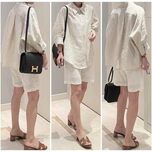 Linen Oversized Short Shirt