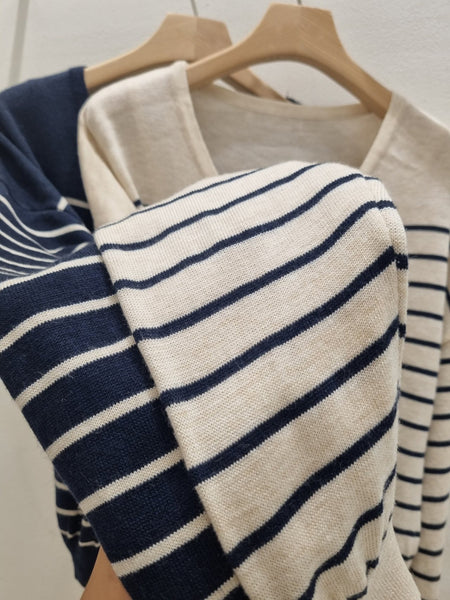 Stripe Knit tank top and cardigan set